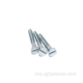 Blue White Zinc slotted countersunk kepala mengetuk skru